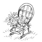 椅子と花
